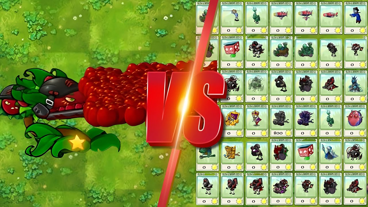 PVZ 1 Fusion 3.3 Challenge! 1xUltimate Starlight Cherry Machine Gun Fort VS500x Zombie-Who Will Win?