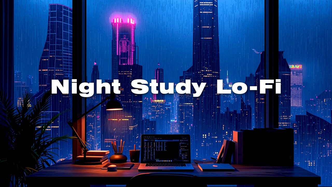 Night Study LoFi 🌙 Cozy Dorm Room with Gentle Rain