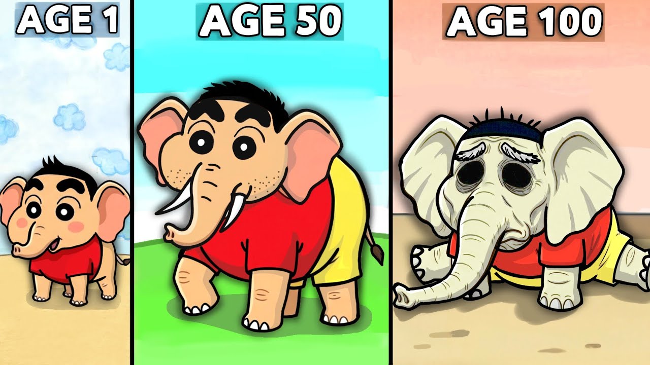 Shinchan Age 1 - 100 Elephant 😱