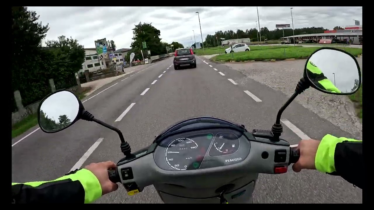 Piaggio Skipper 172 Malossi test carburazione + confronto GPS vs tachimetro con gomma ant 100 90 10