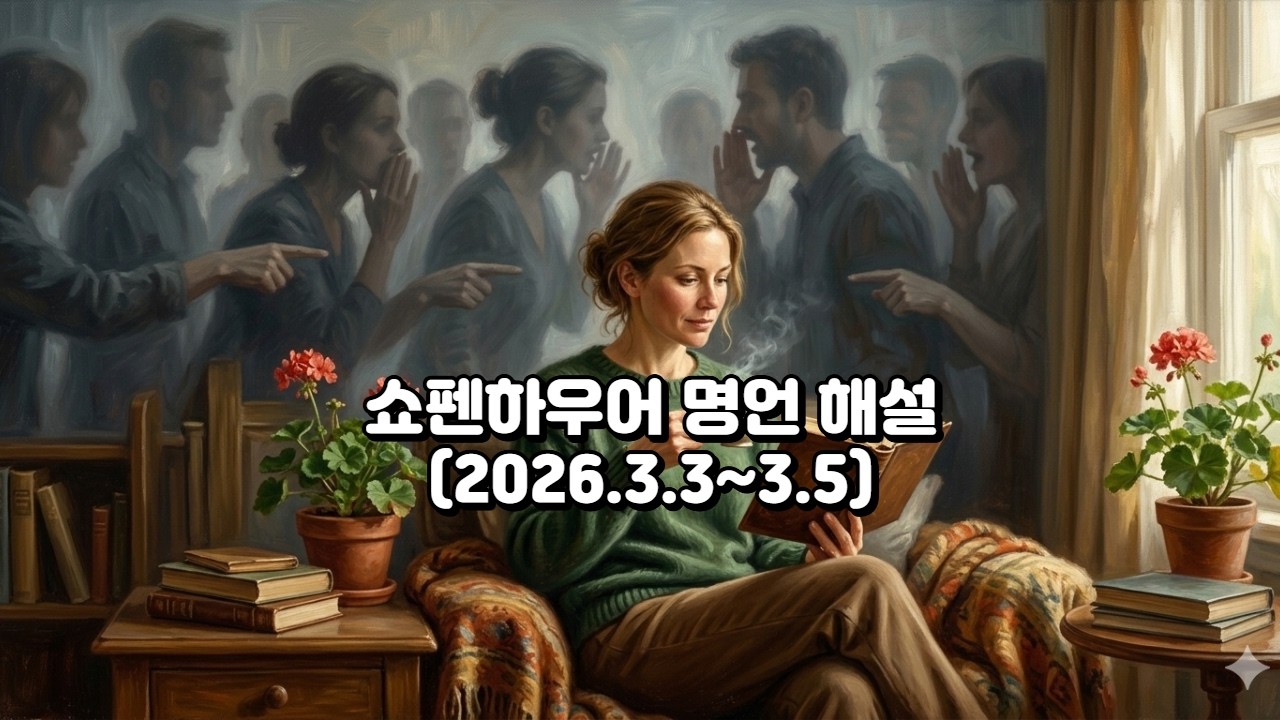 쇼펜하우어가 알려주는, 버티는 사람들을 위한 9가지 삶의 통찰
