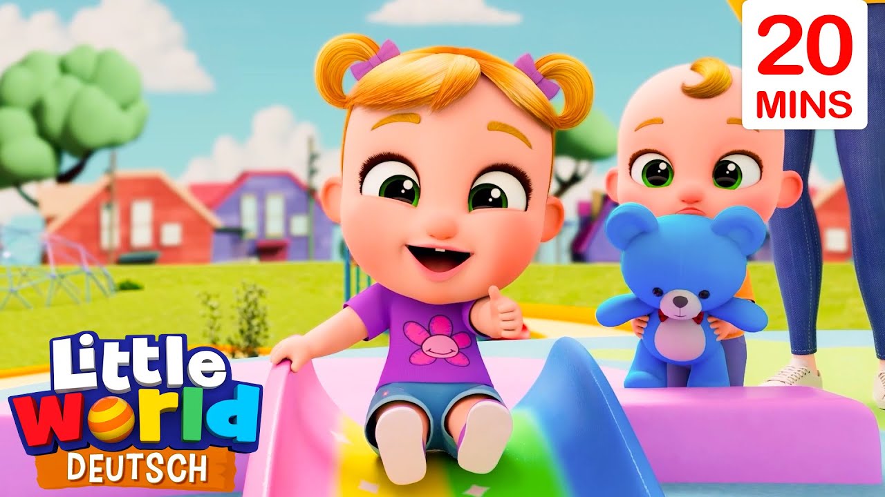 10 kleine Babys auf der Rutsche | Kinderlieder f&uuml;r Kleinkinder | Little World Deutsch