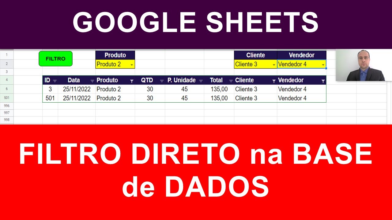 Script para FILTRAR UTILIZANDO o AUTO FILTRO do Google Planilhas