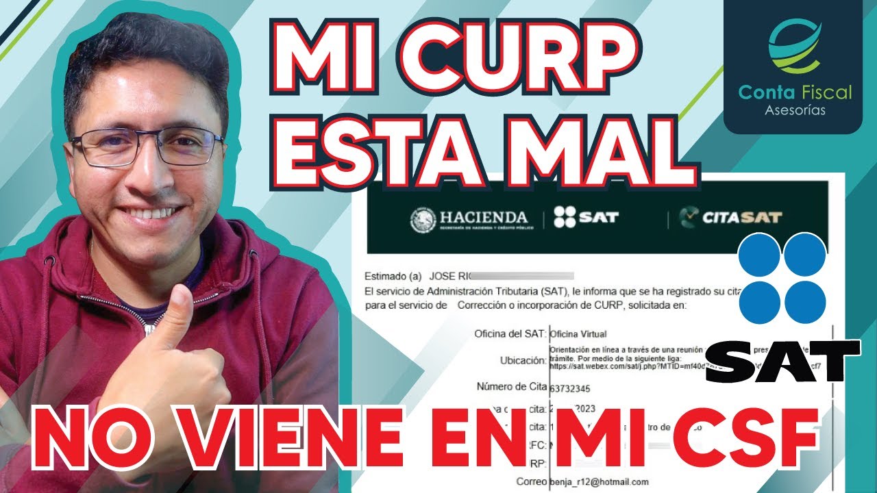 ►|🔥Mi CURP esta mal o NO viene en mi Constancia de Situación Fiscal🔥SAT 2023🔥