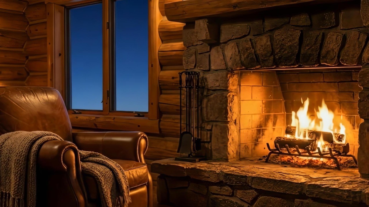 Cozy Cabin Fireplace Ambience for Sleep & Study
