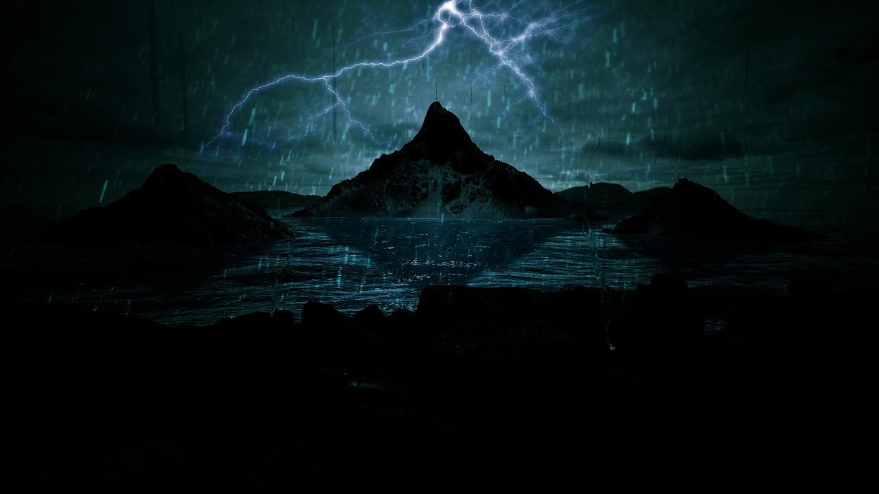 Mountain Ocean Rainstorm and Strong Thunder Sounds for Sleeping | Dimmed Screen Sleep Experience