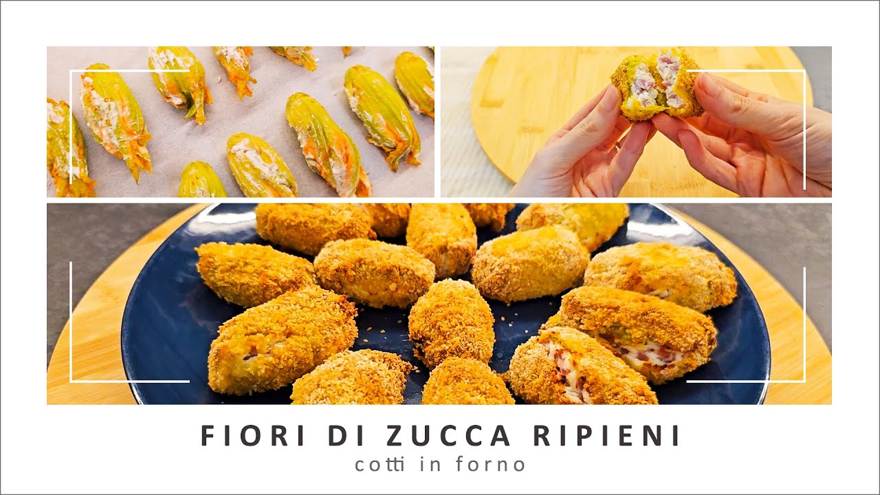 Fiori di zucca ripieni fatti al forno |  Ricetta semplice e sfiziosa