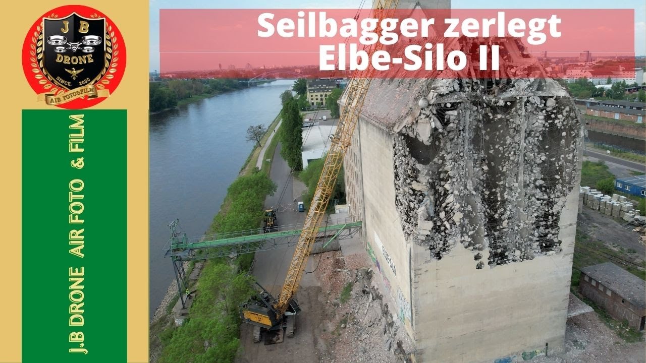 Elbe-Silo II wird teilabgerissen - Magdeburg aus der Vogelperspektive Teil 35