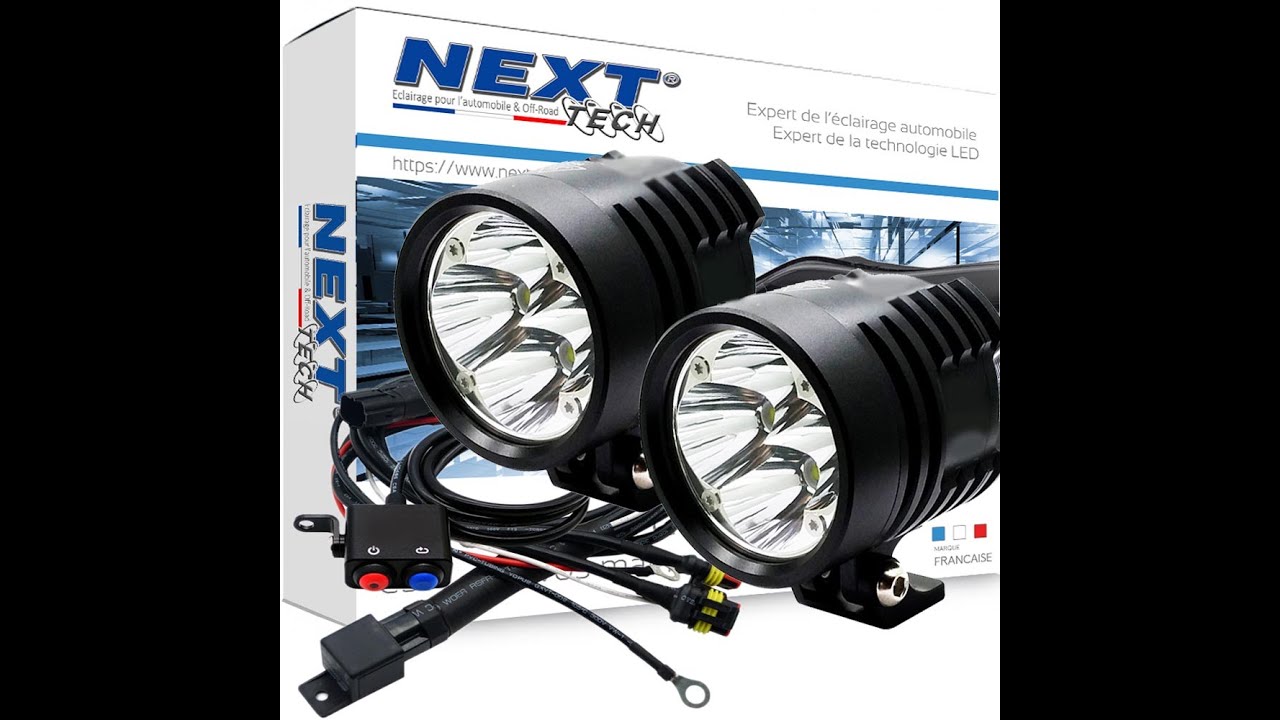 Feux LED moto Additionnels Next-tech avec fonction Stroboscope et Flash - Sch&eacute;ma de montage