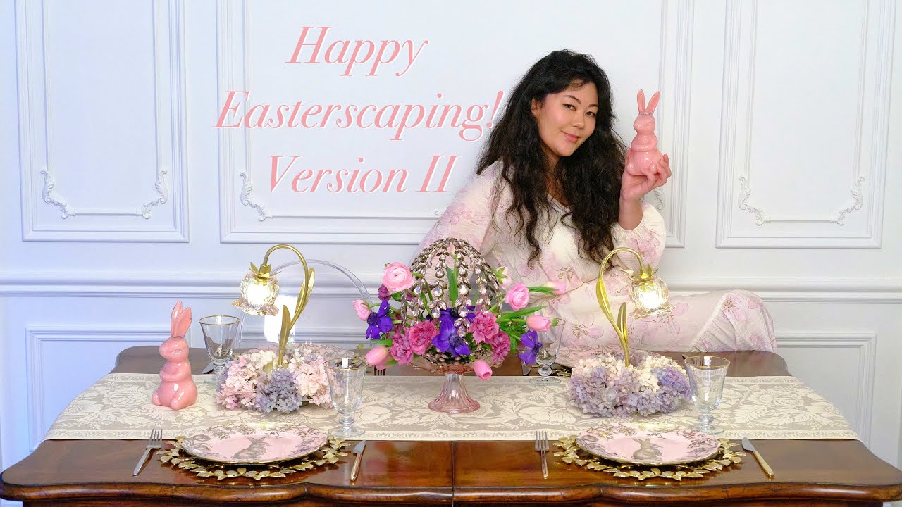 My 2025 EASTER Pink & Gold TABLE DECOR