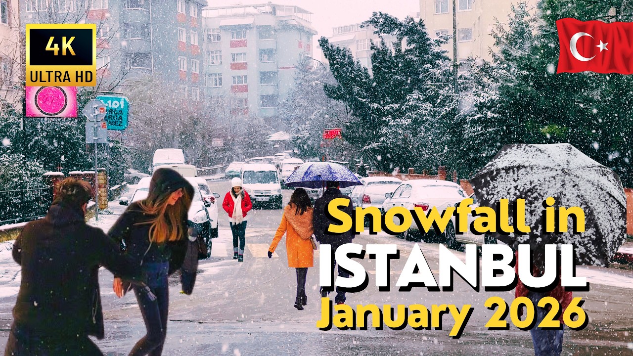 ❄️🇹🇷 Snow in Istanbul Turkey 4K Walking Tour | Snowy Istanbul City in Winter Snowfall January 2026