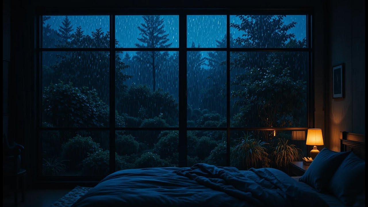 Heavy Rain & Thunder Sounds for Sleeping | Window Rain for Insomnia Relief 🌙🌧️