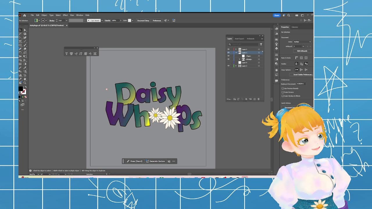 Making my VTUBER LOGO (Adobe Illustrator)