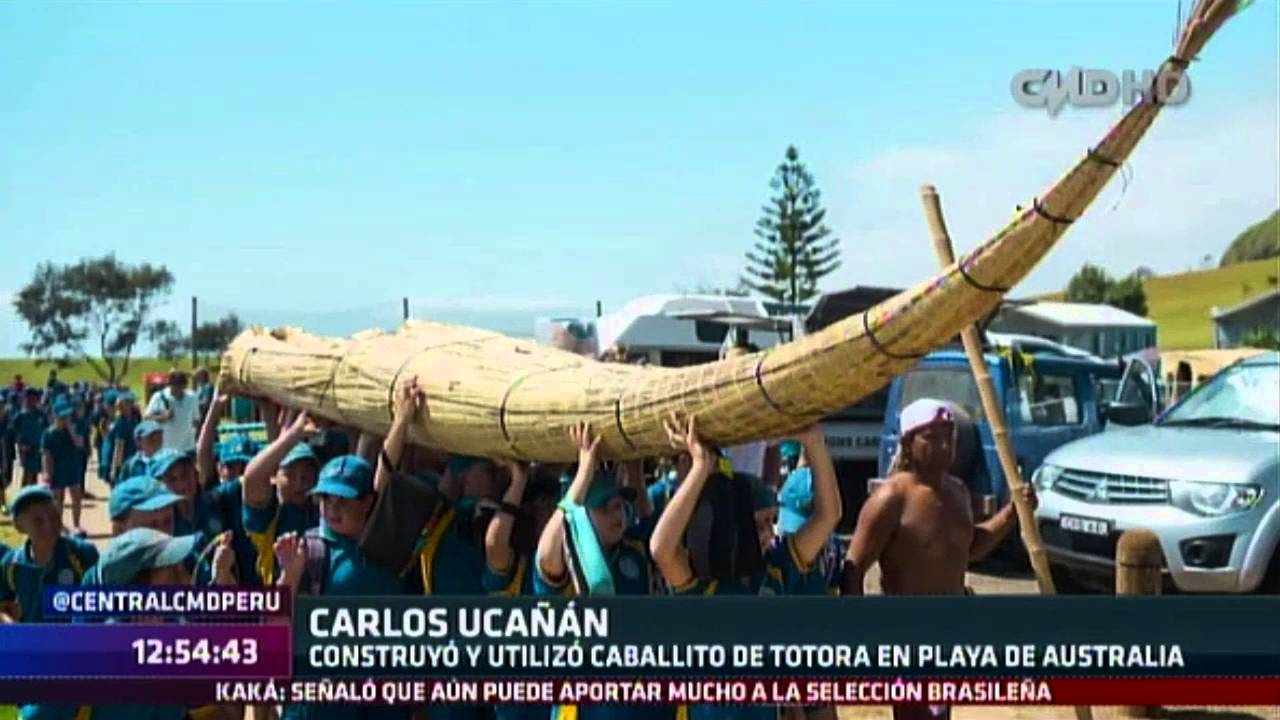 Central CMD: Ucañán construyó y utilizó caballito de totora en Australia