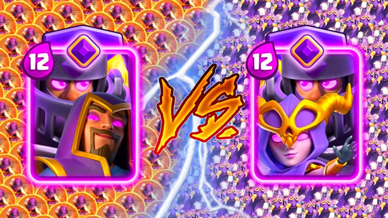 EVOLVED MEGA KNIGHT + WIZARD Vs EVOLVED MEGA KNIGHT + WITCH - Clash Royale Challenge