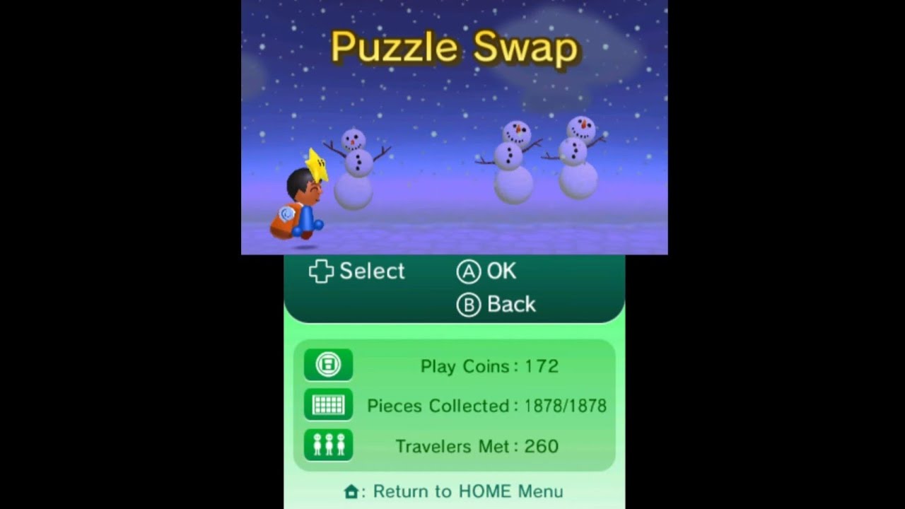 StreetPass Mii Plaza - Puzzle Swap - The Complete Run Of Collecting 1878 Pieces