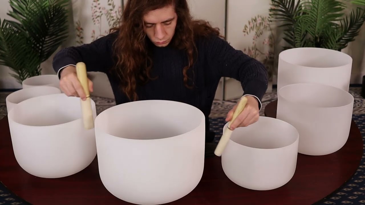 Unlimited - 440 hz Chakra Crystal Singing Bowl Set (#FCW268) | Unlimited Singing Bowls