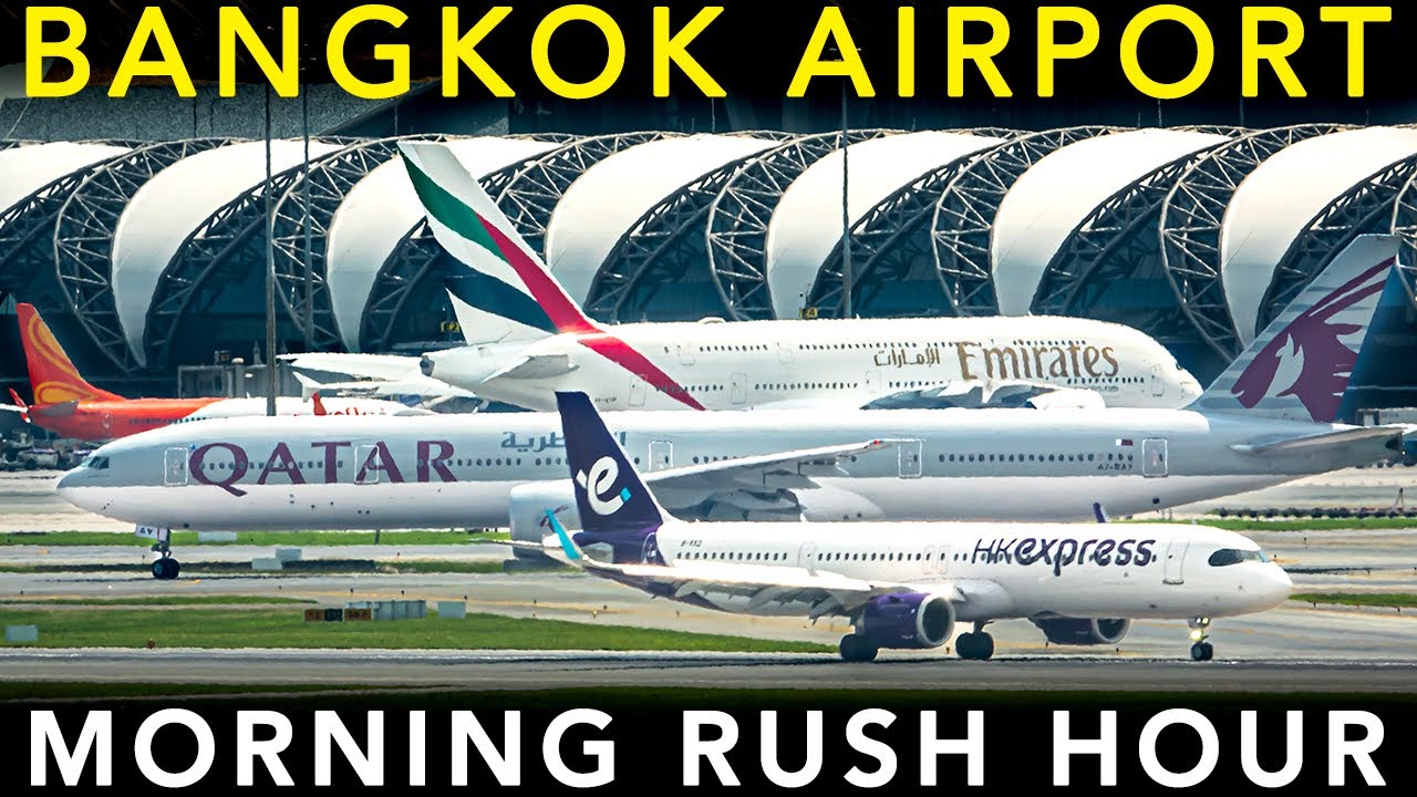 BANGKOK SUVARNABHUMI AIRPORT - Plane Spotting | Landing & Takeoff | Morning RUSH HOUR