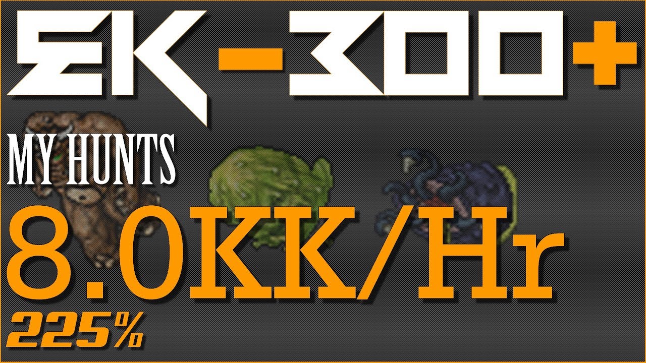 MY HUNTS : RAID ORAMOND WILDLIFE EK300+ Solo 8KK+ EXP/HR , 225% XP Best EXP SOLO Knight