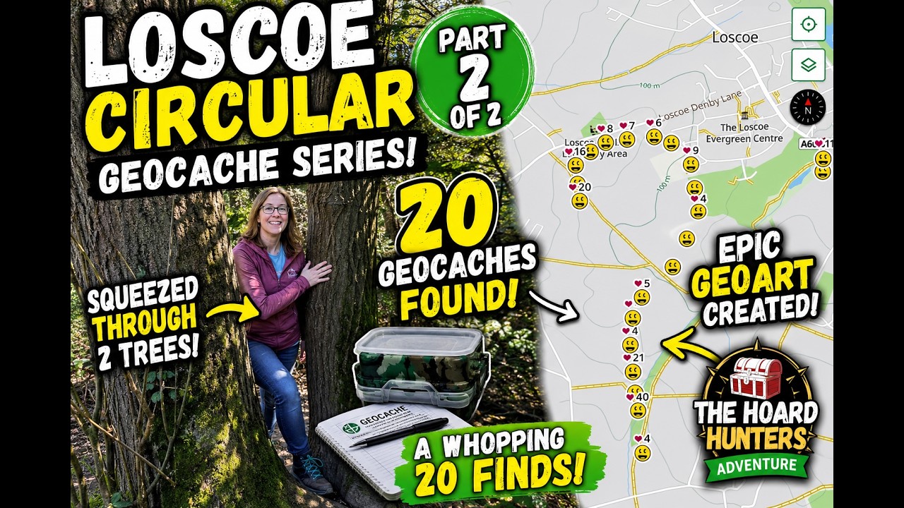 LOSCOE CIRCULAR GEOCACHE SERIES! | 20 Finds & Epic GeoArt! | Part 2