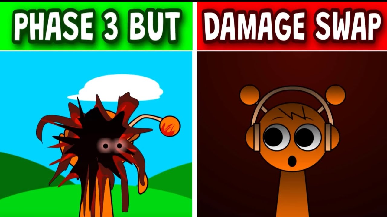 Sprunki Phase 3 But DAMAGE SWAPPED (New Reactions)
