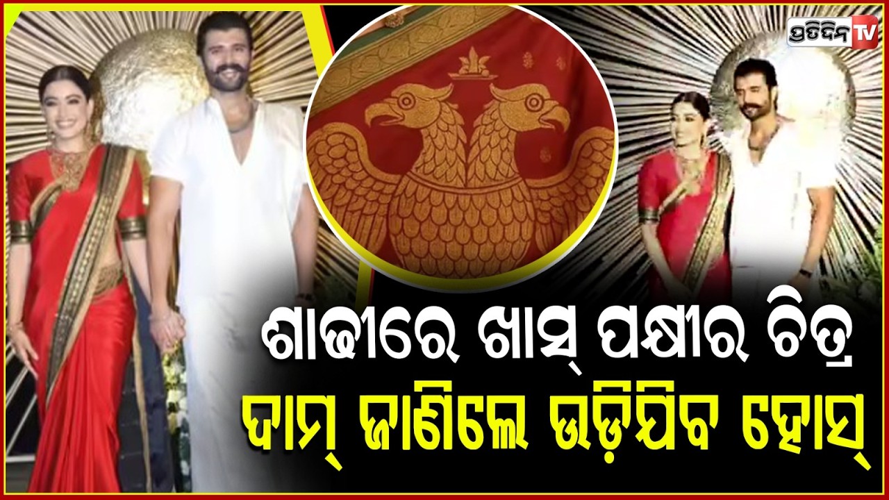 ରଶ୍ମିକାଙ୍କ ଶାଢୀରେ ଏହି ୨ ମୁଣ୍ଡିଆ ପକ୍ଷୀ ଦାମ ଜାଣିଲେ ହେବେ ଆଶ୍ଚର୍ଯ୍ୟ ! Rashmika & Vijay wedding reception