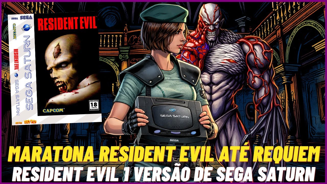 Live Jogando Resident Evil Sega Saturn | MARATONA Resident Evil até REQUIEM! (Jill)