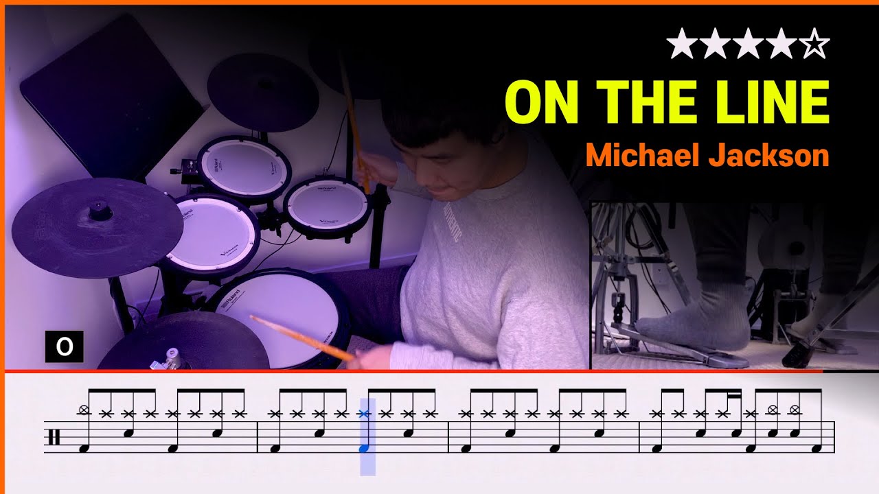[Lv.14] On The Line - Michael Jackson (★★★★☆) Pop Drum Cover with Sheet Music