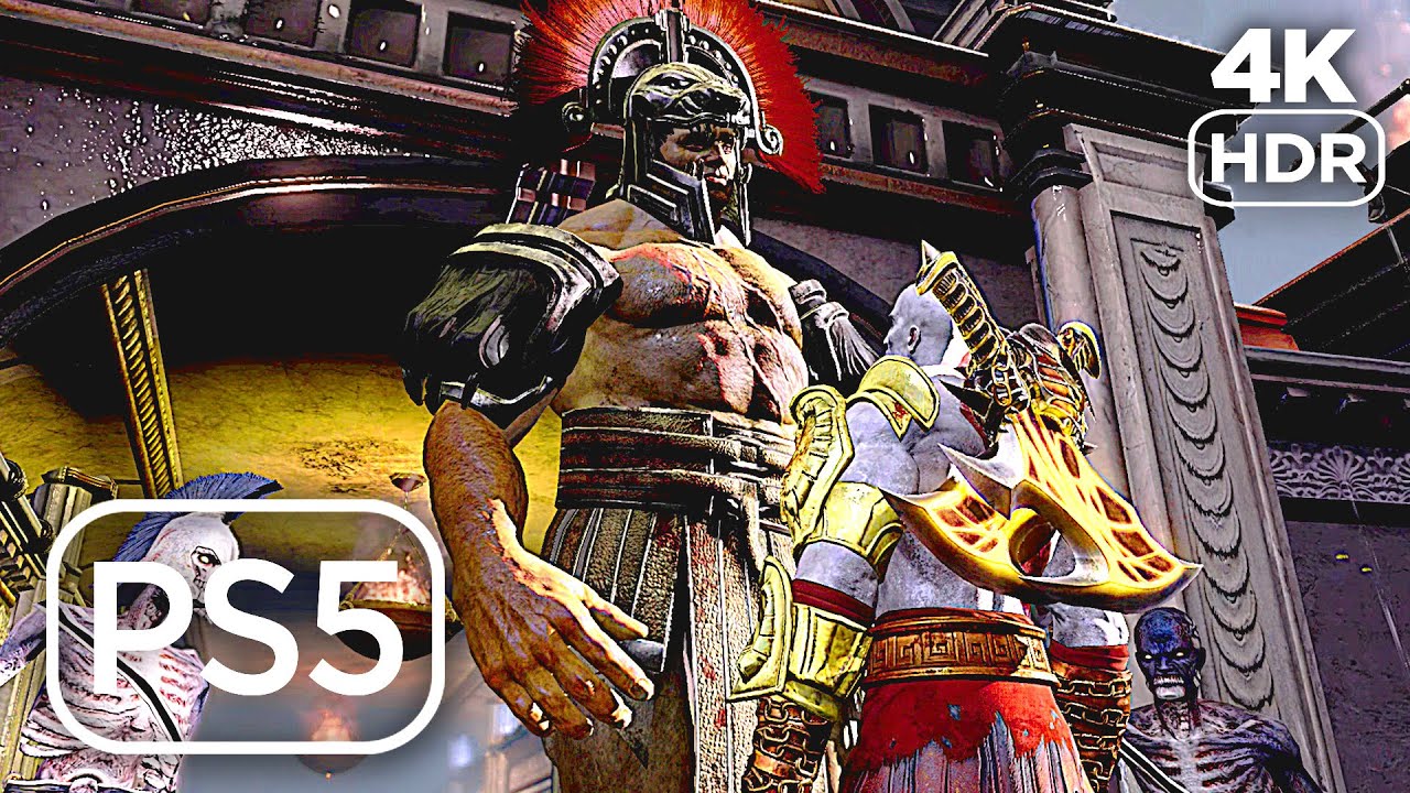 Kratos vs Hercules Fight Gameplay [PS5&trade;4K HDR] God of War&reg; PlayStation&trade;5 Remastered