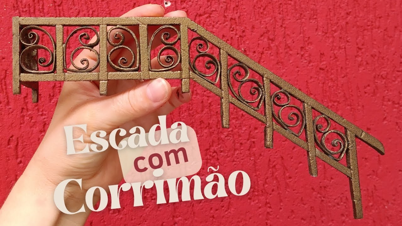 DIY- COMO FAZER MINIATURA DE ARABESCO EM ESCADA. COMO FAZER MINIATURA DE ESCADA TRABALHADA EM FERRO