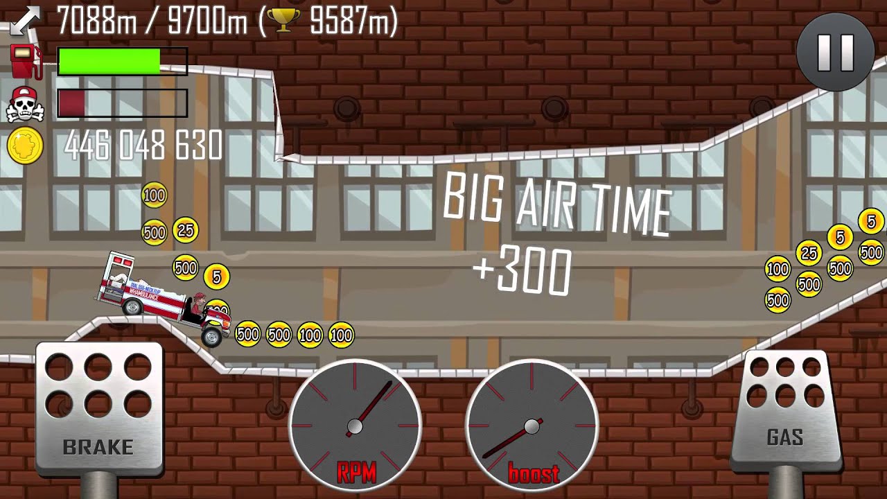 Hill Climb Racing \ Factory \ 12923 meters on Ambulance