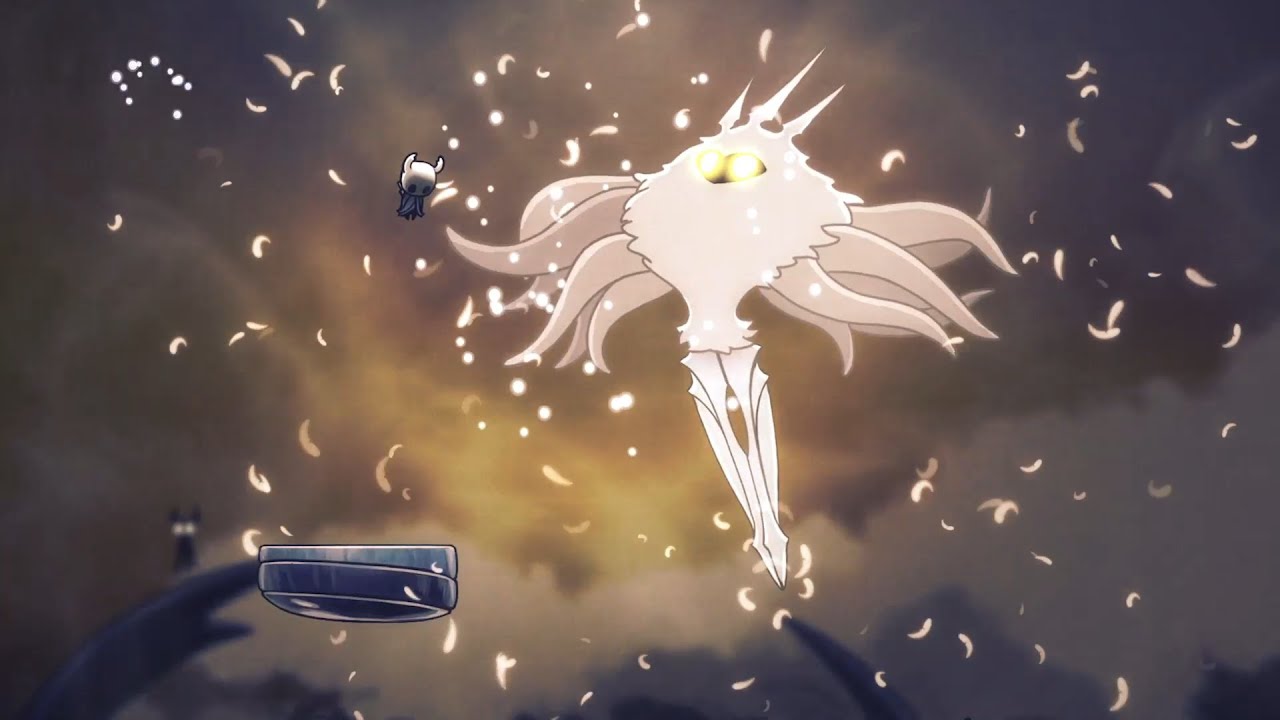 When the music syncs perfectly to the end of a Boss Fight. (Hollow Knight-Dream No More Ending)