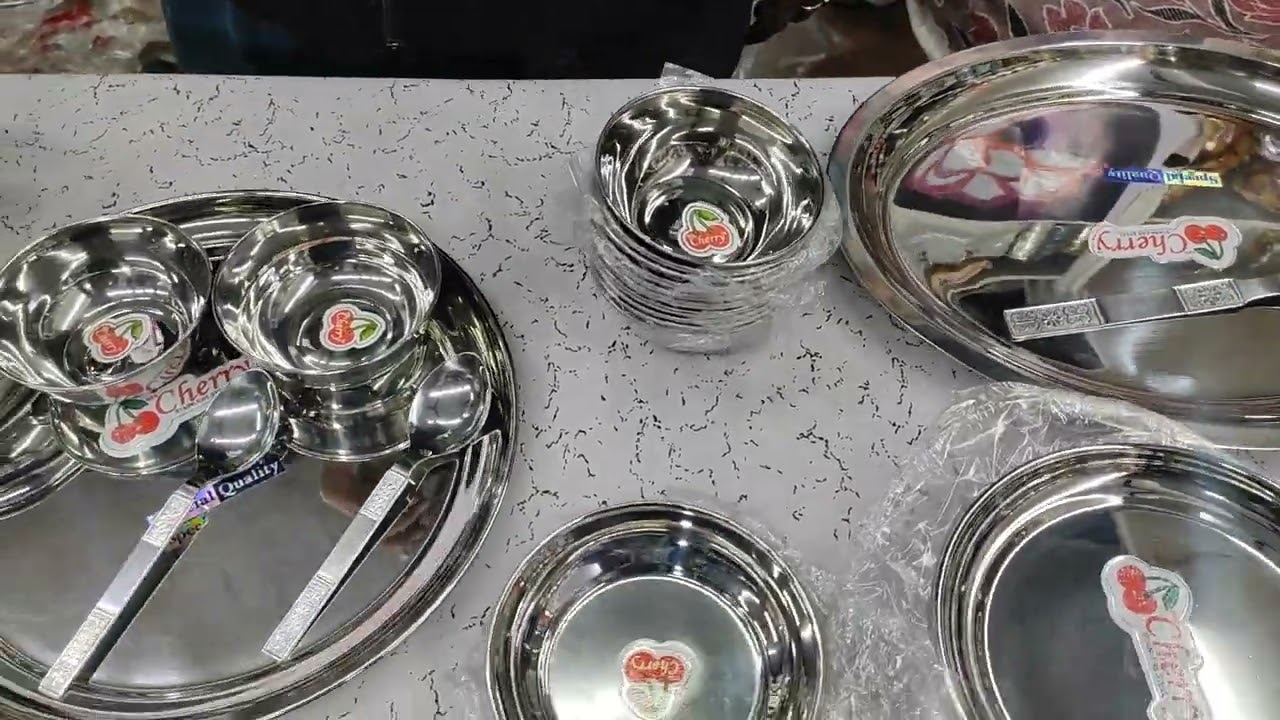 51 piece dinner set stainless steel plain design