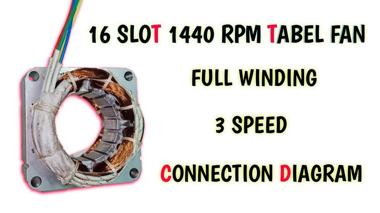 16 Slot 3 speed table fan winding connection diagram in hindi | | 5 wire table fan connection 2022 |