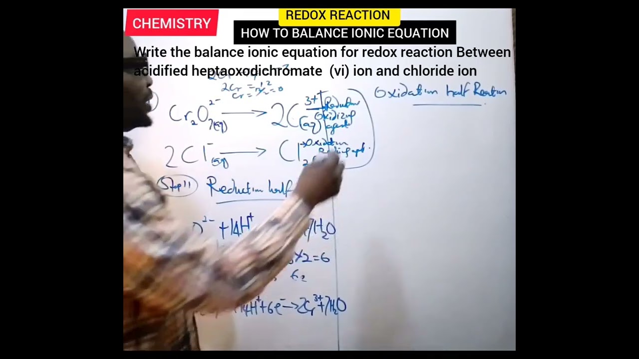 SUBJECT: CHEMISTRY , TOPIC : OXIDATION AND REDUCTION (REDOX REACTION)  (Balancing ionic equation)