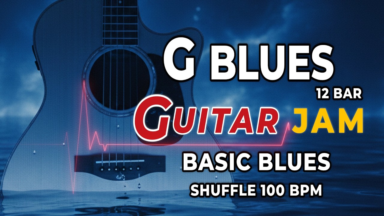 12 BAR BLUES IN G  CLASSIC Backing Track | 100 BPM | G Blues Jam Track | Shuffle Blues
