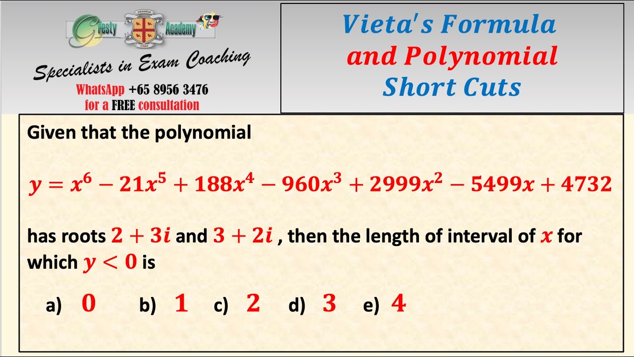 A Simple Method to Answer This Question Quickly Using Vieta's Formula