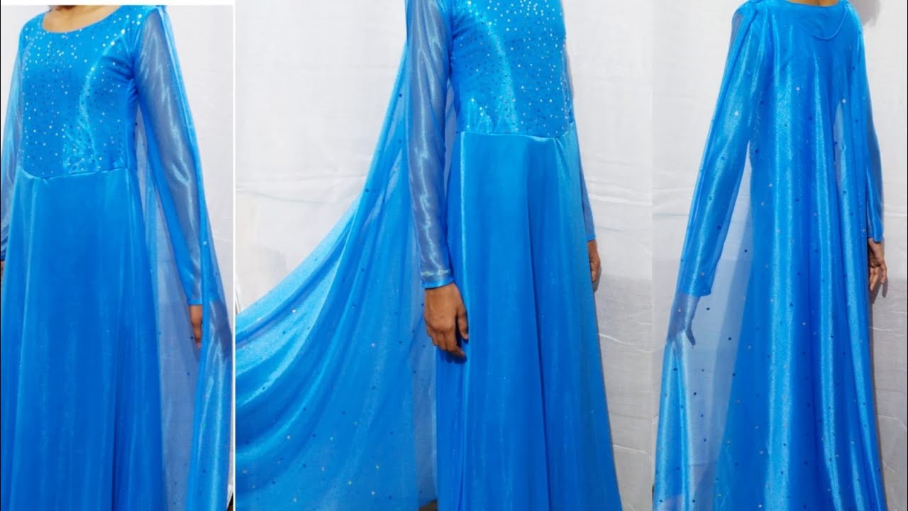 ELSA inspire dress cutting and stitching/dress for girls/designer dress for 12 year girl stitching