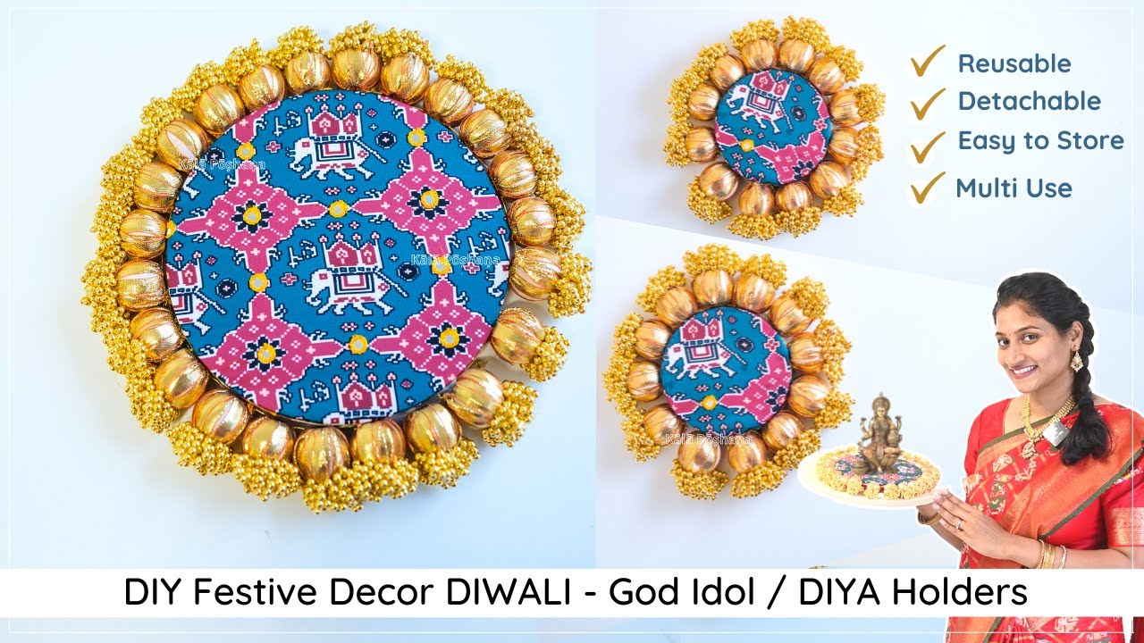 DIY Beautiful Home Decor / DIWALI DIYA holders | DIWALI decoration idea HAPPY DIWALI