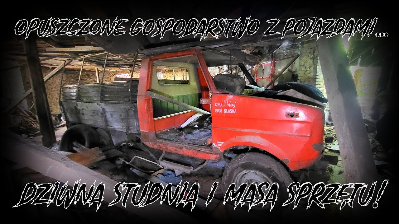 Opuszczone gospodarstwo z pojazdami i masą sprzętu! Opuszczaliśmy kamerę do dawnego szybu?! - Urbex!
