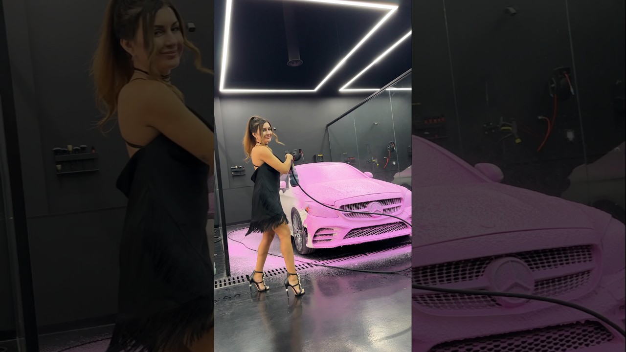 Pink foam car wash #mercedes #detailing #carcleaning