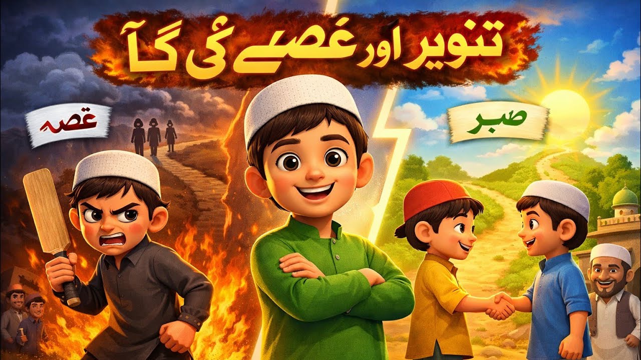 تنویر اور غصّے کی آگ | Islamic Cartoon for Kids in Urdu | Moral Story