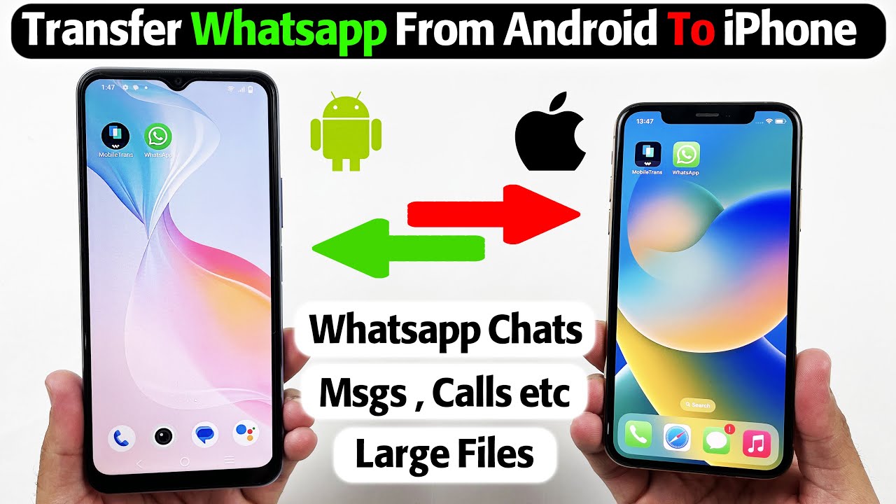 Transfer Whatsapp Chats & Data From Android To iPhone With MobileTrans |Transfer From Android To iOS