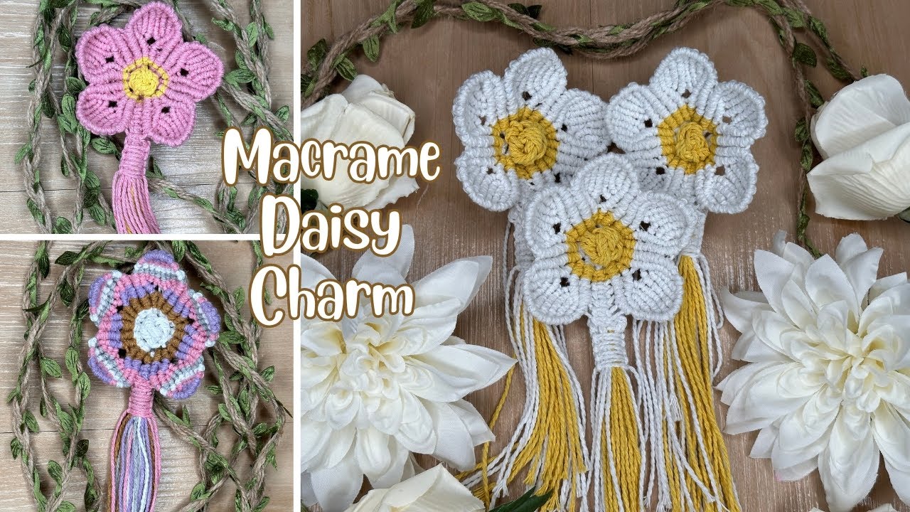 Daisy Flower Charm | Macrame Tutorial