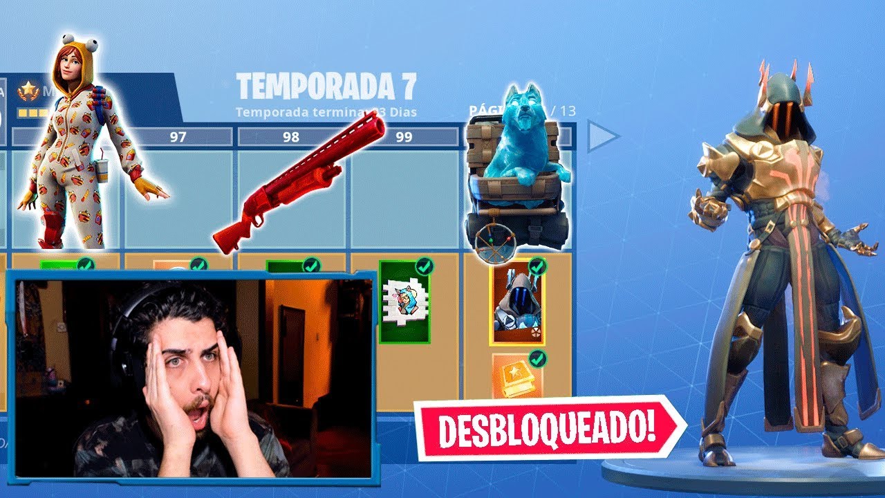 COLOQUEI O *NOVO* PASSE DE BATALHA NA CATEGORIA 100! - FORTNITE TEMPORADA 7
