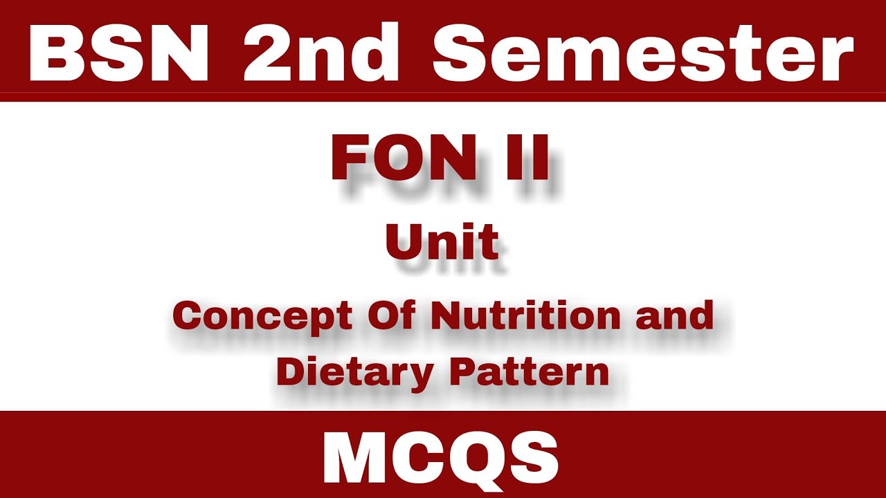 Concept Of Nutrition and Dietary Pattern Mcqs | FON 2 Mcqs | BSN 2nd Semester | #mcqs #thegenius