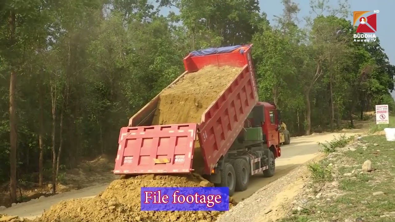 Butwal-Gorusinghe road expansion work affected due to rain. One percent progress in a month.