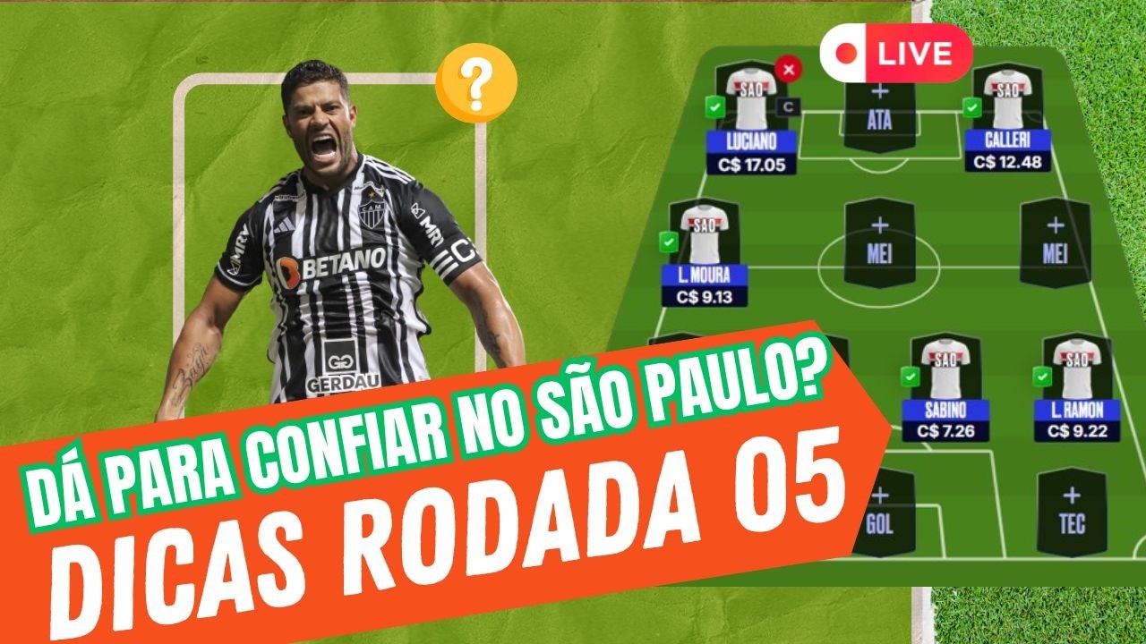 LIVE DICAS | RODADA 05 | CARTOLA FC 2026 - COMO FECHAR O ATAQUE?