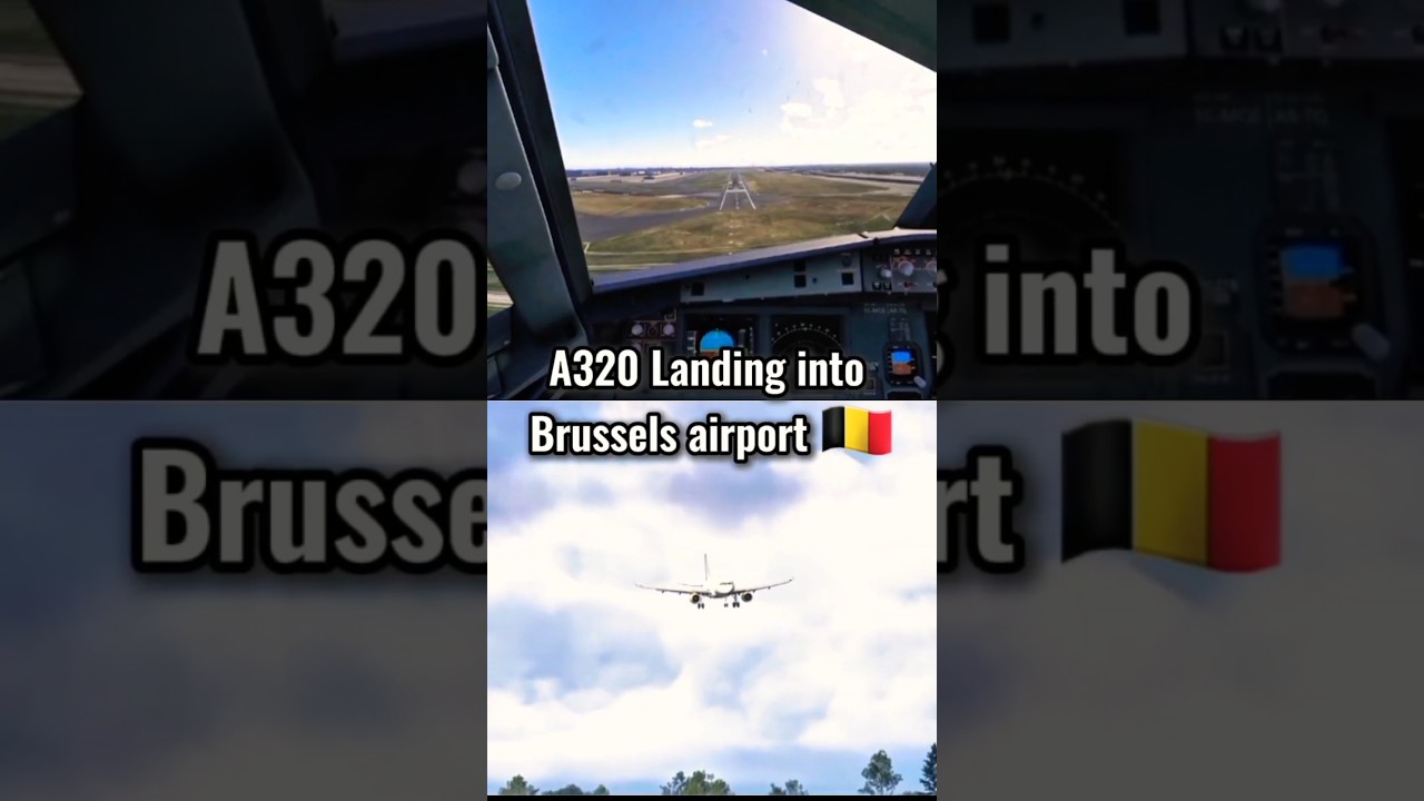 Landing into Brussels airport 
