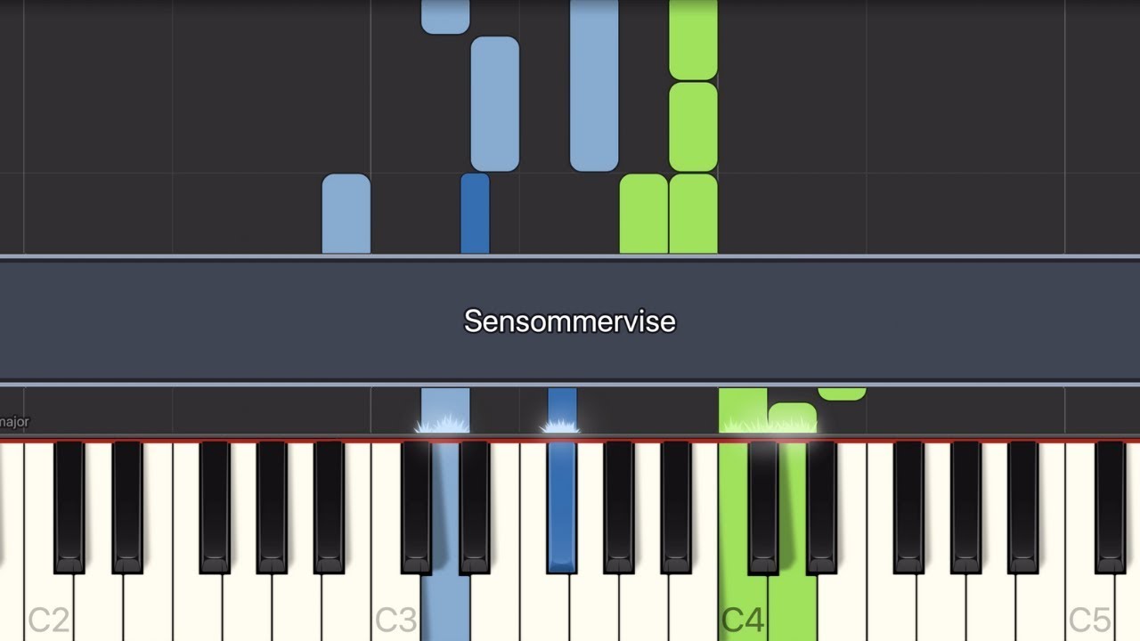 [Play/Sing] Sensommervise (All verses + lyrics) Piano